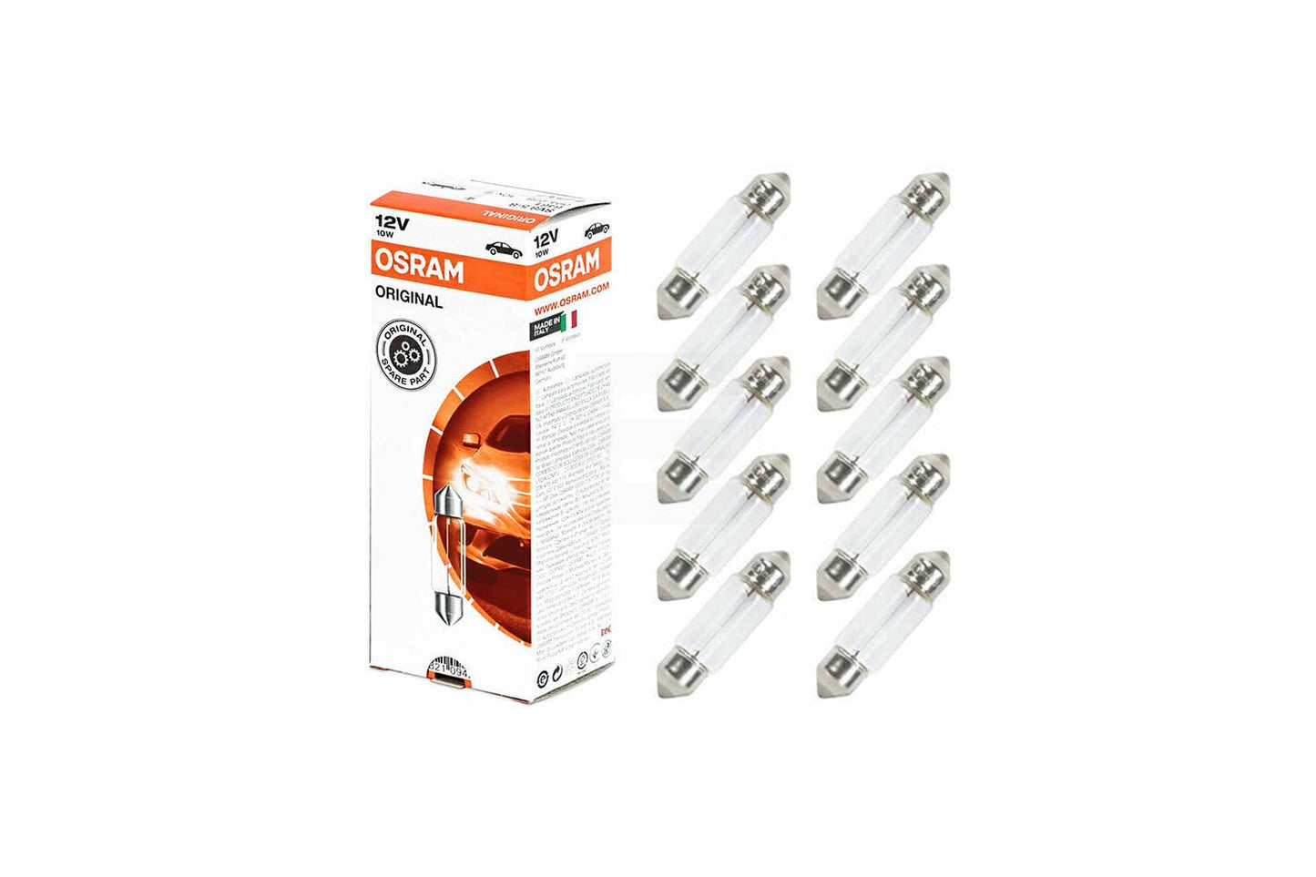 Osram Festoon 10W, SV8.5-8, 35 x 11 mm, 12 V (10pk)