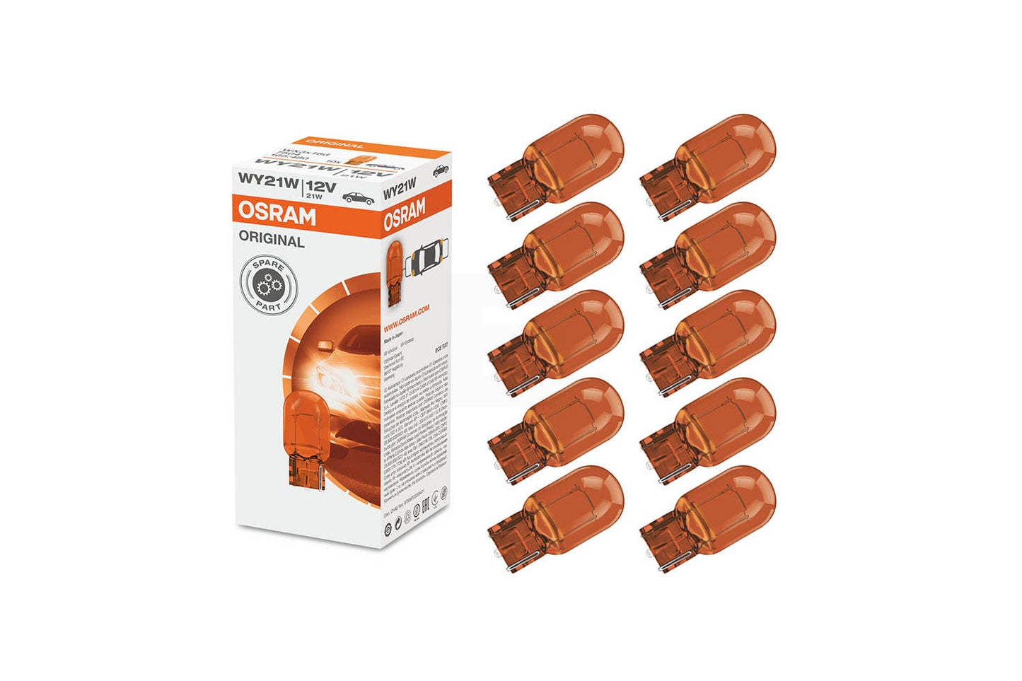 Osram Glassokkel, WY21W, WX3x16d, Lengde 47.5 mm (10pk)