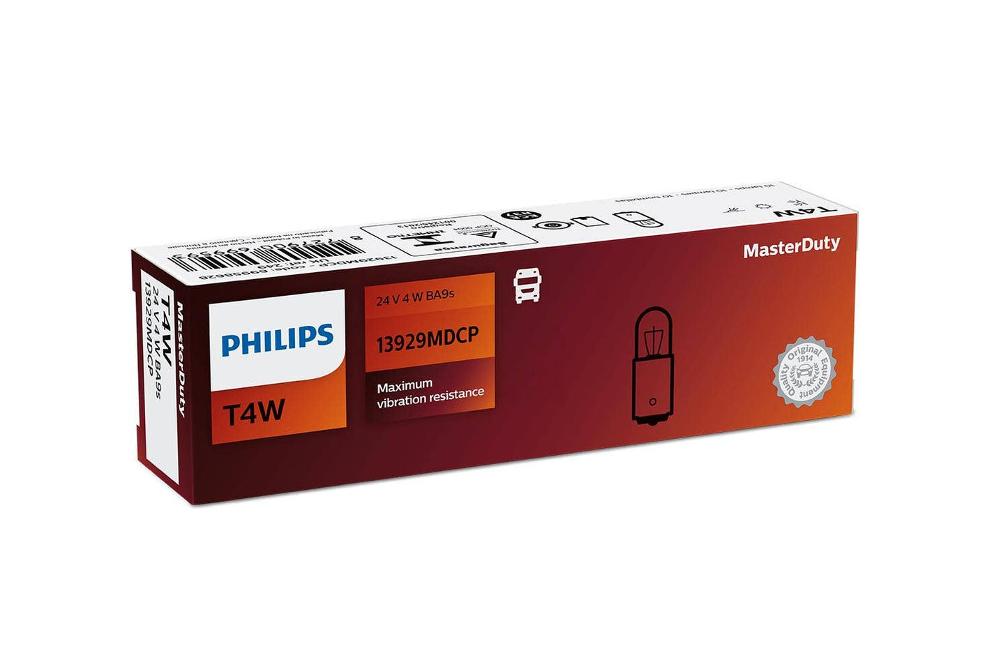 Philips bulb T4W MasterDuty Auxiliary lamps 24V 10 pack