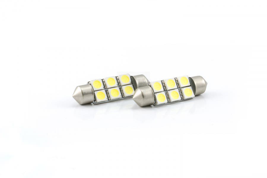 Lumen C5W LED 36mm FARGET rød