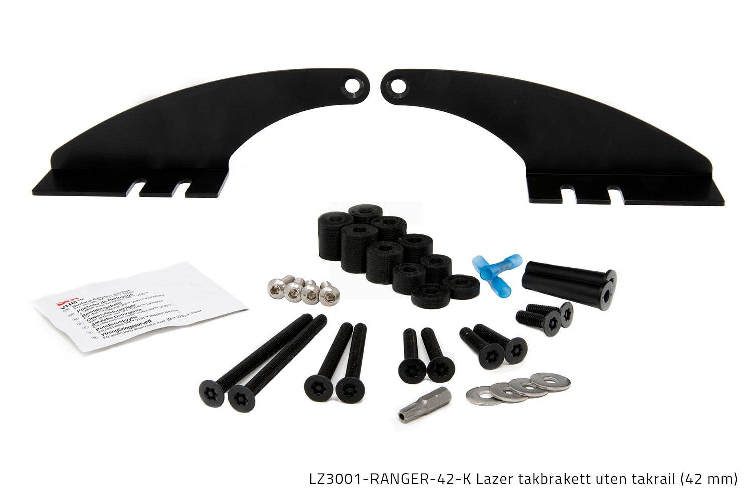 Lazer takbrakett Ford Ranger med takrails (42mm)