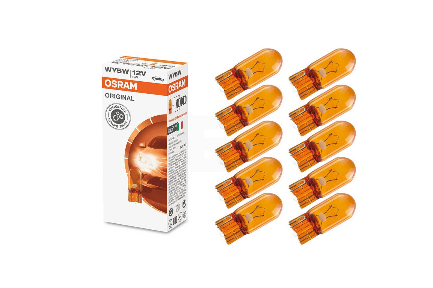 Osram Glassokkel, WY5W, W2.1x9.5d,  12 V (10pk)