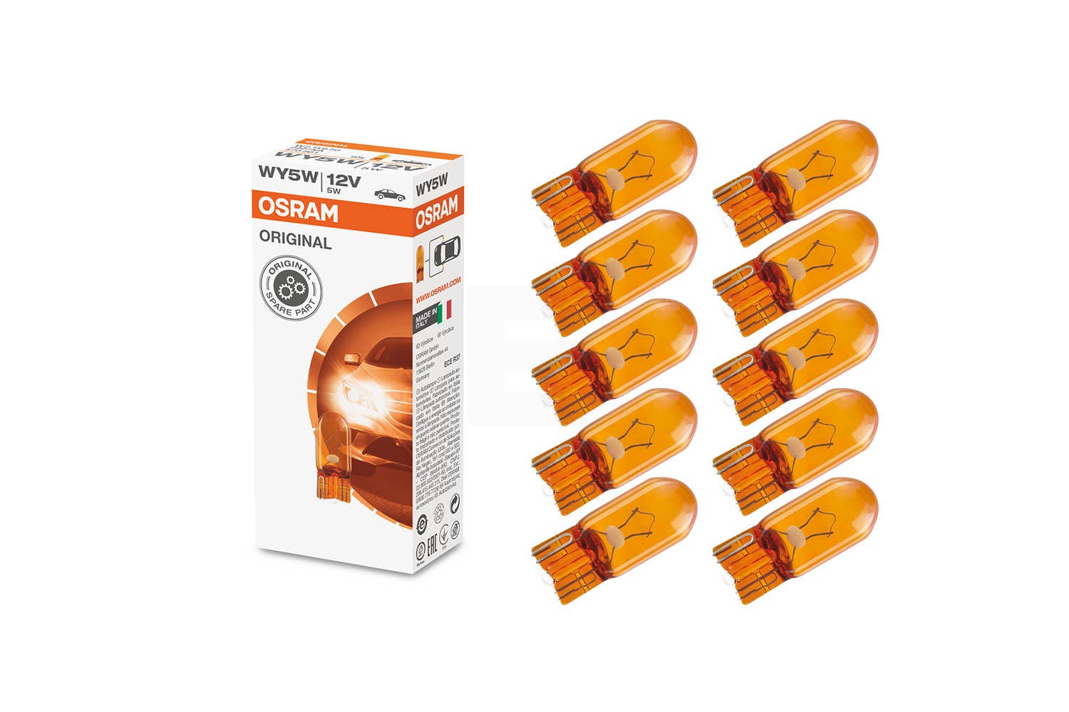 Osram Glassokkel, WY5W, W2.1x9.5d,  12 V (10pk)