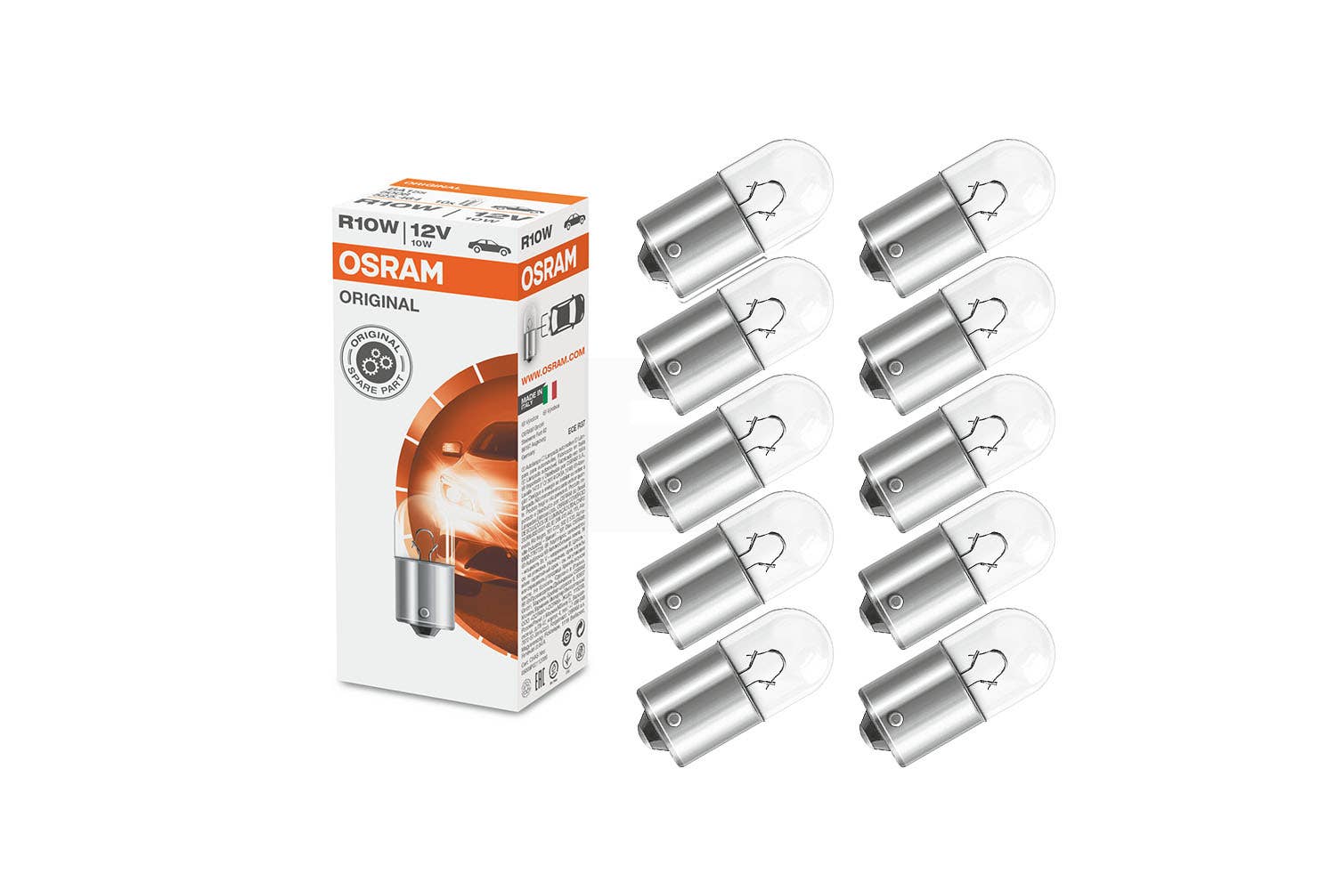 Osram Sokkellampe, R10W, BA15s,  12 V (10pk)