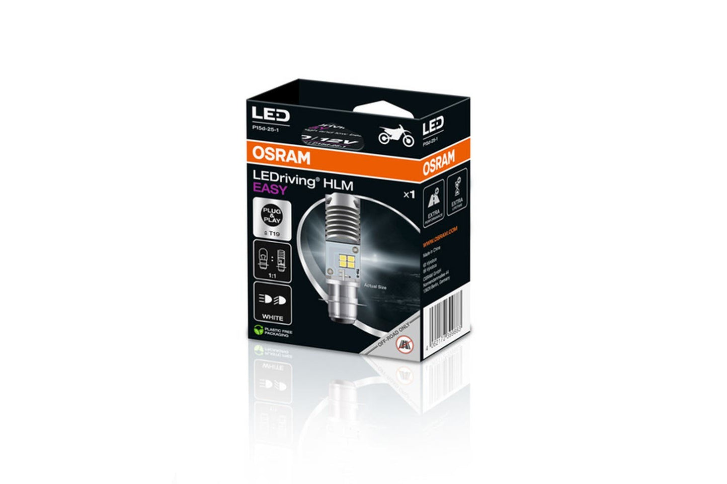 Osram LEDriving Easy® T19/P15D pære til MC og Moped