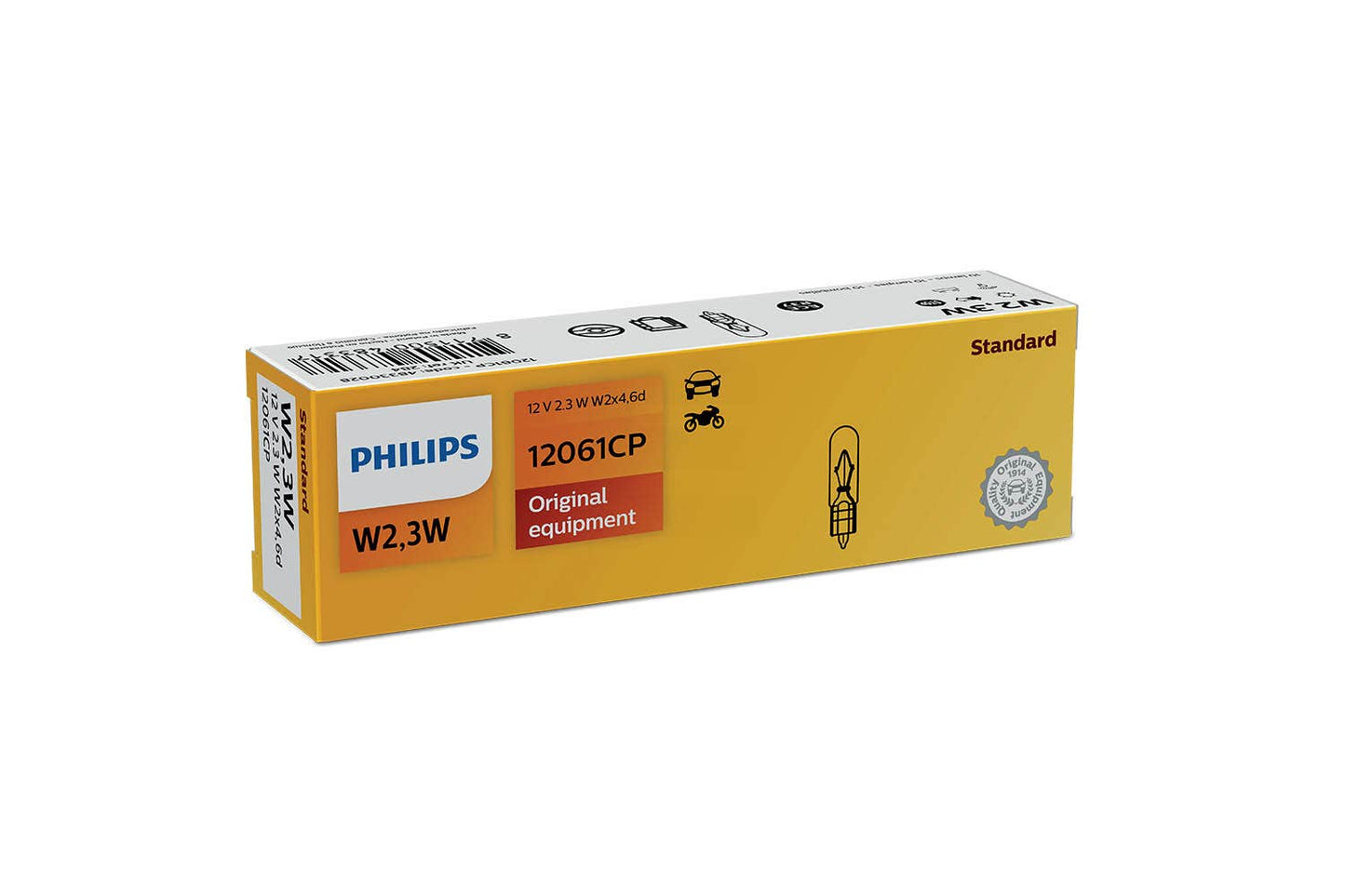Philips bulb W1,2W - W2,3W - W2W - WBT5 Wedge Base 12V 10 pack