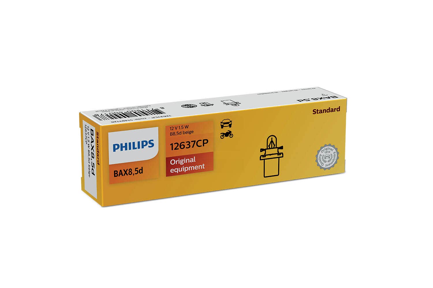 Philips bulb B8,5D Beige Bax 12V 10 pack