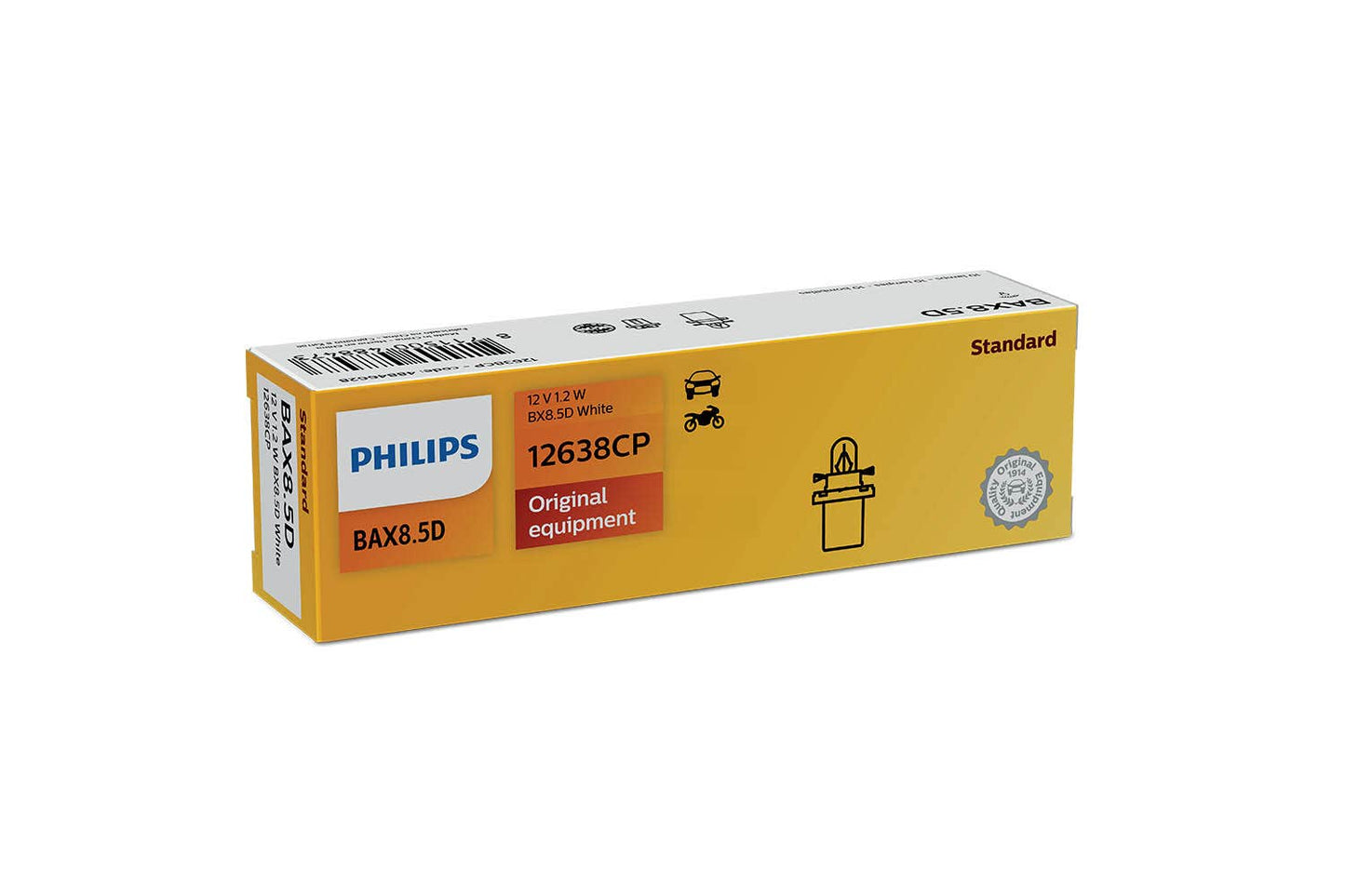 Philips bulb BX8,5D White Bax 12V 10 pack