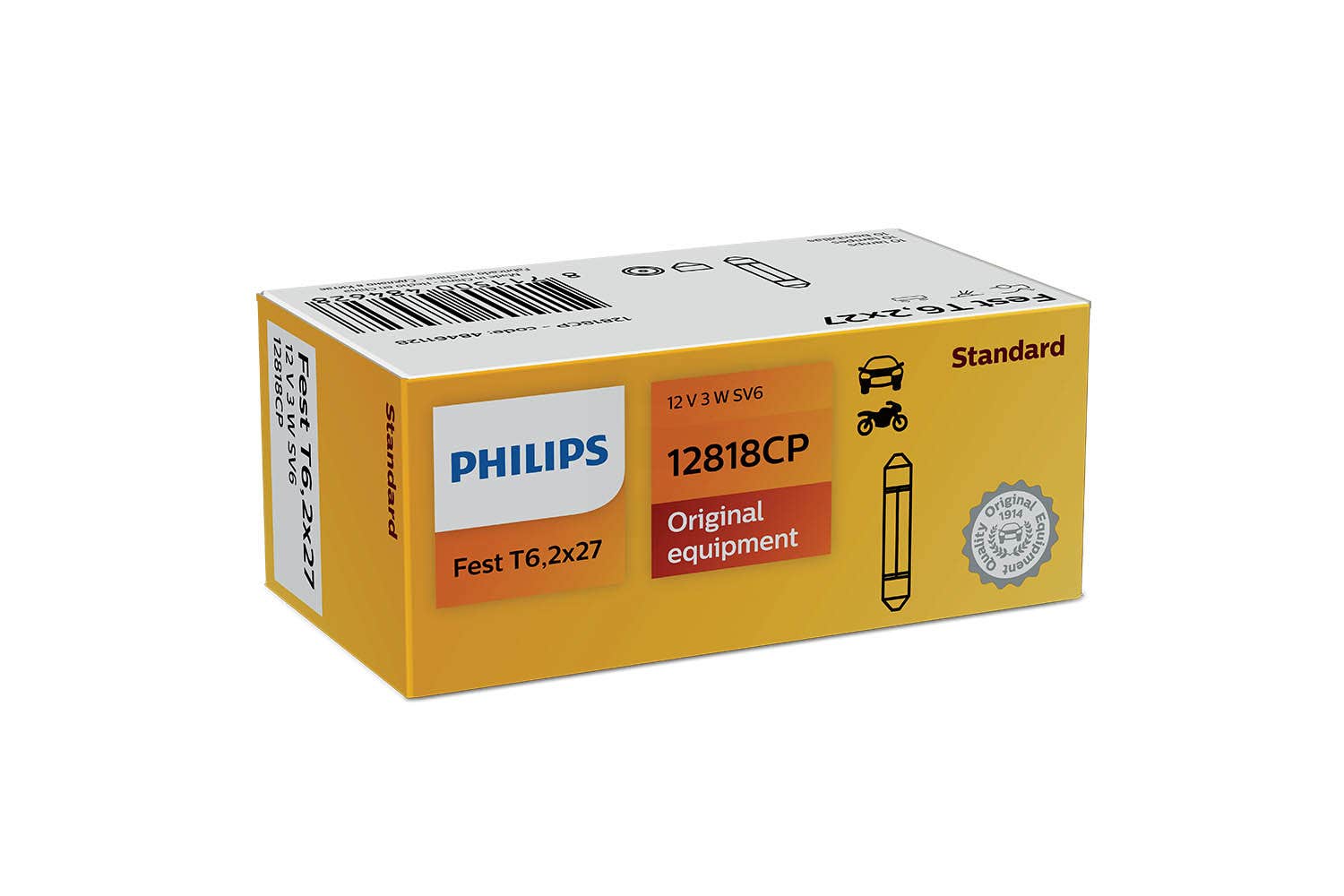 Philips bulb Festoon T6,2x27 Festoon 12V 10 pack