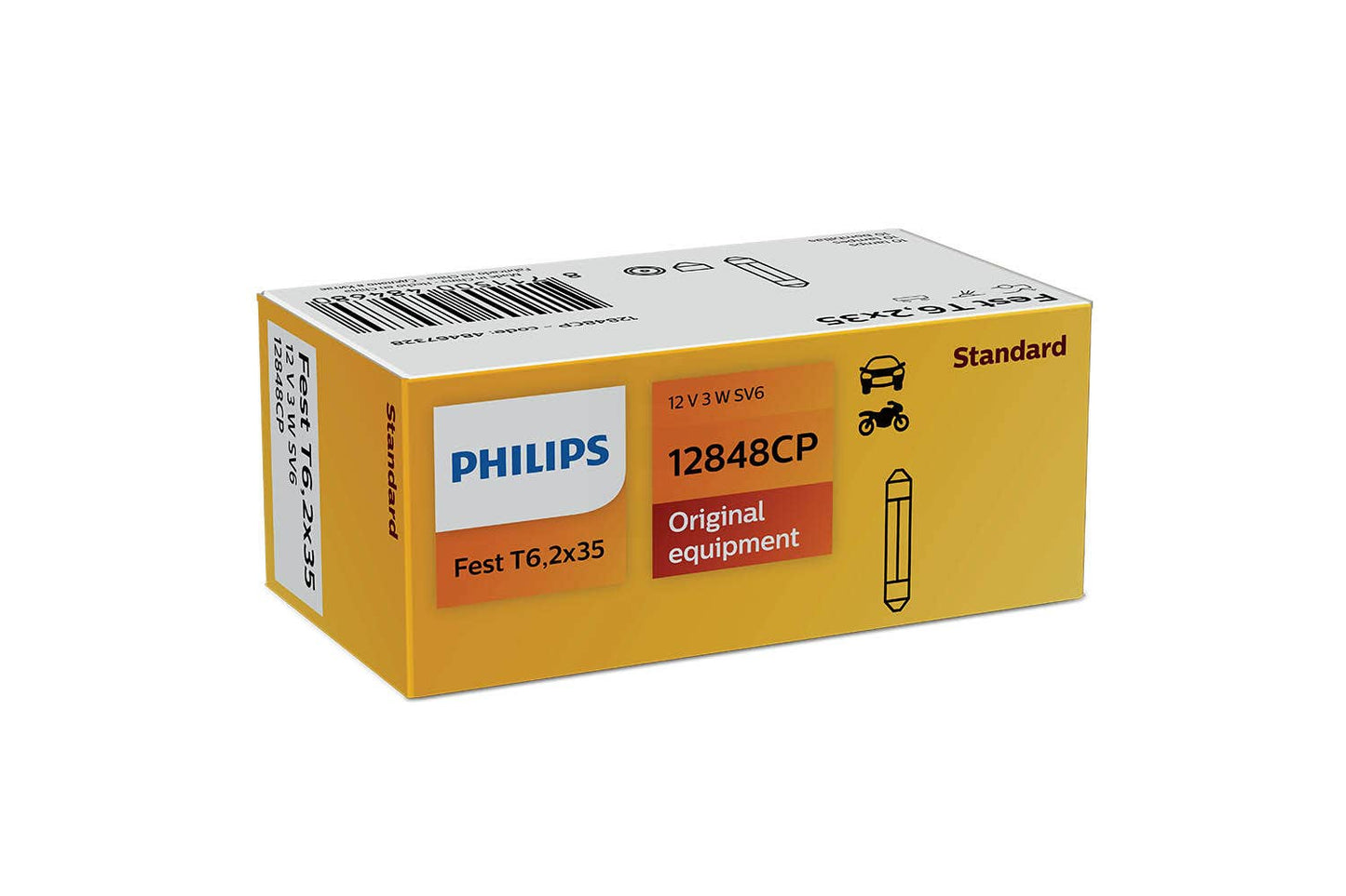 Philips bulb Festoon T6,2x27 Festoon 12V 10 pack