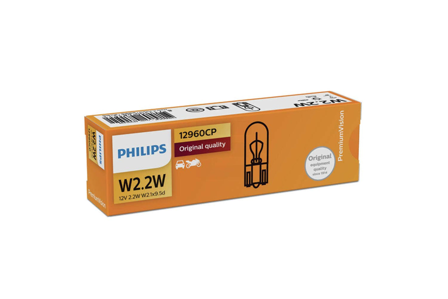 Philips bulb W2,2W - W3W Wedge Base 12V 10 pack