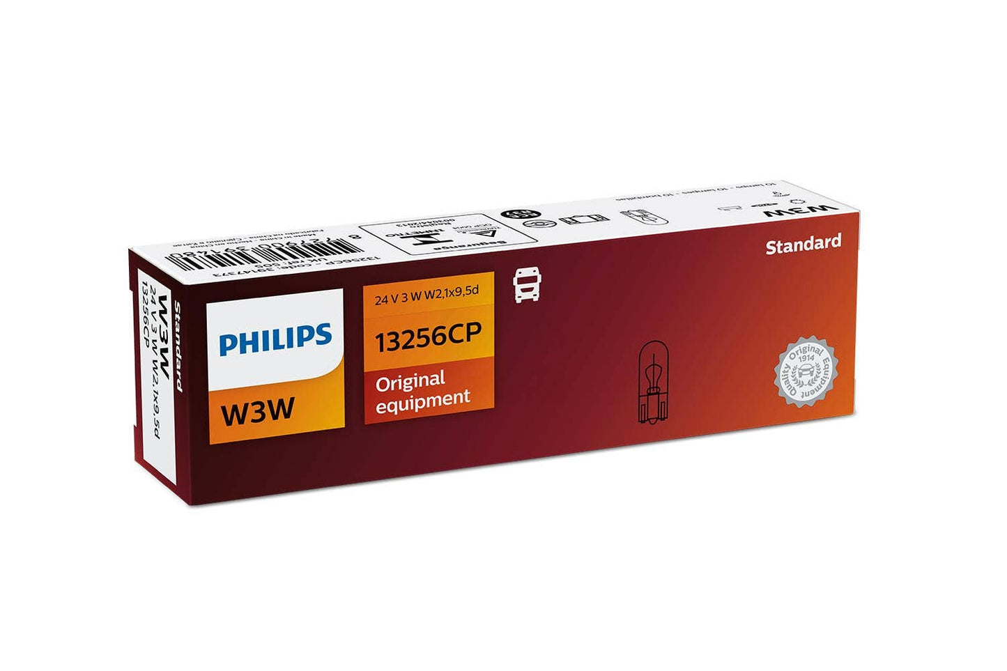 Philips bulb W2,5W - W3W Wedge base and miniature halogen 24V 10 pack