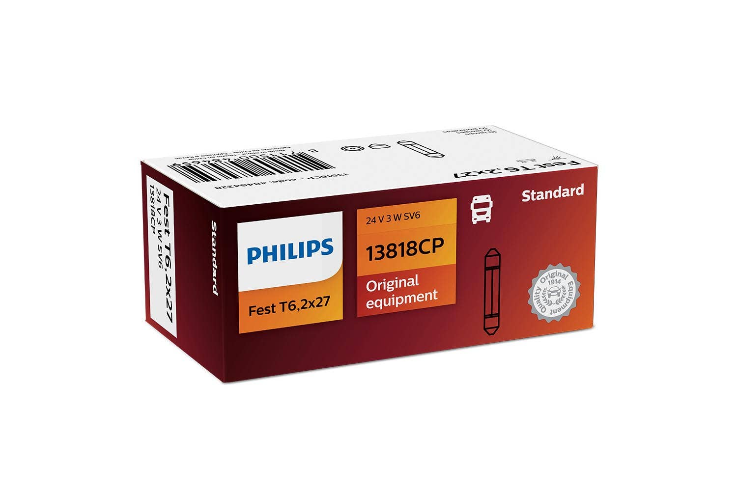 Philips bulb Festoon T6,2x27 Festoon 24V 10 pack