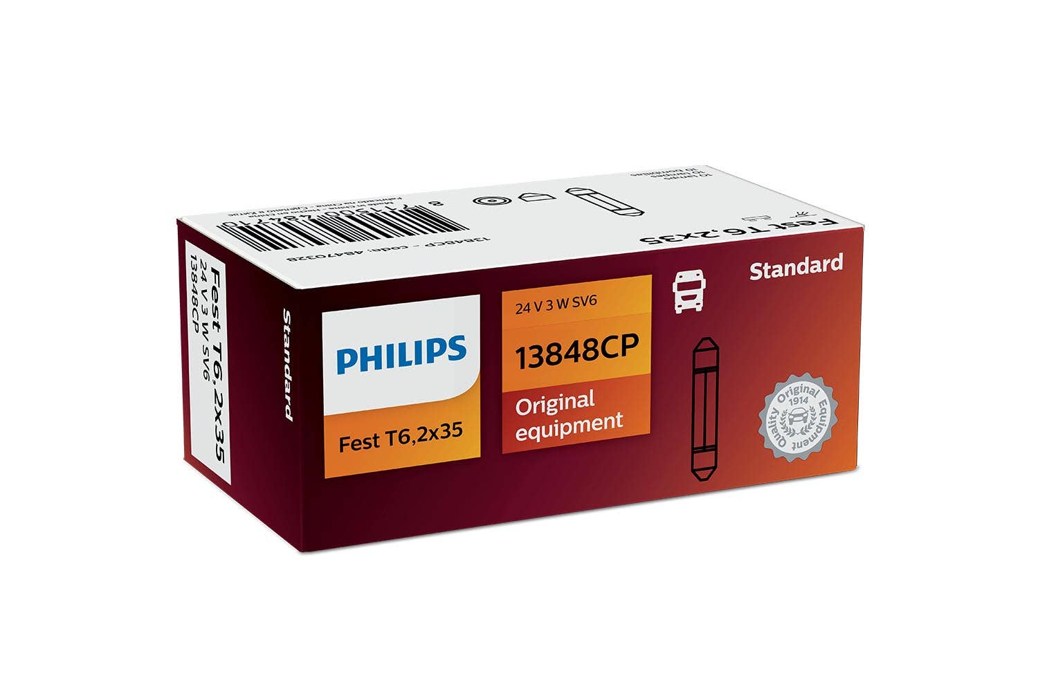 Philips bulb Festoon T6,2x35 Festoon 24V 10 pack