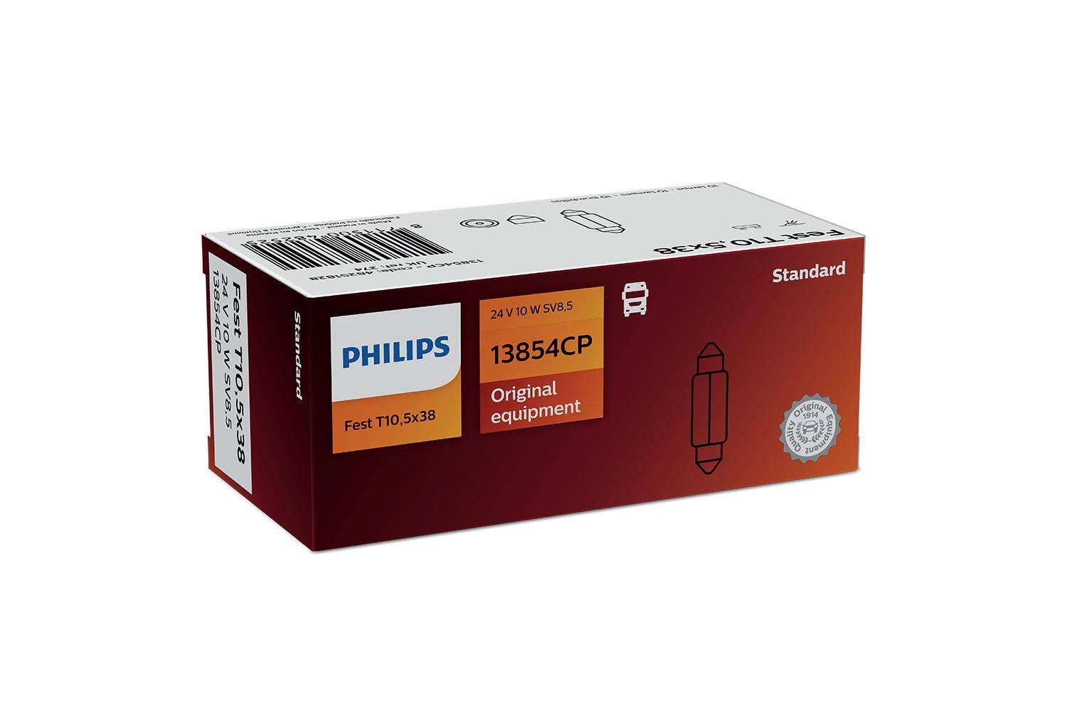 Philips bulb Festoon T10,5x38 10W Festoon 24V 10 pack