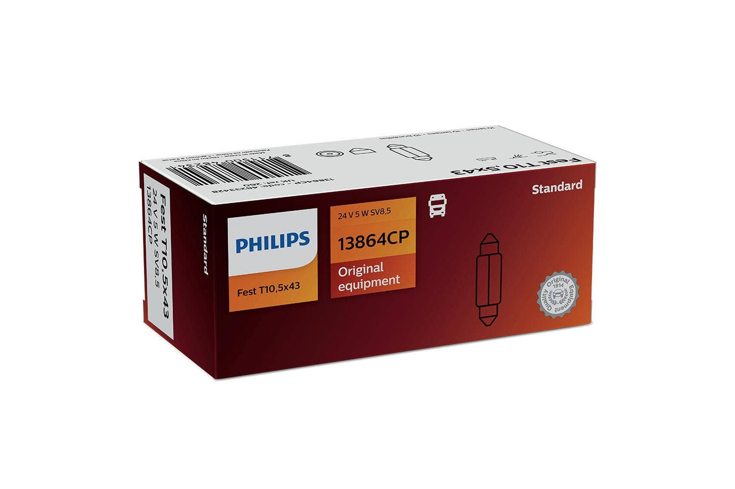 Philips bulb Festoon T10,5x43 5W Festoon 24V 10 pack
