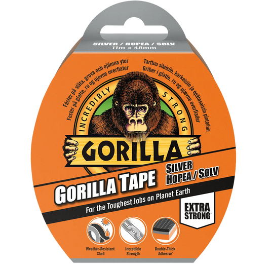 GORILLA TAPE SØLV 11M