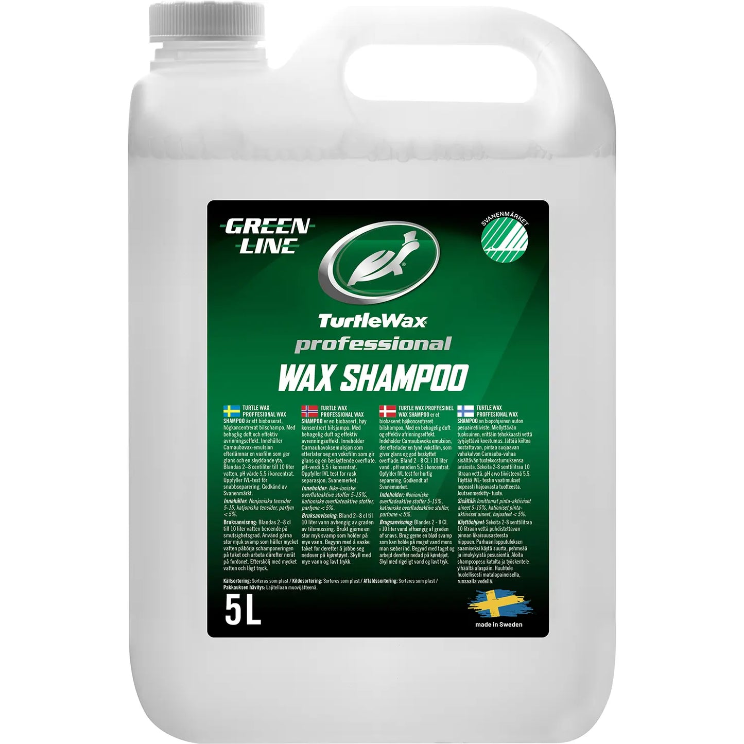 Turtle Wax Pro Greenline Wax Shampoo 5 L